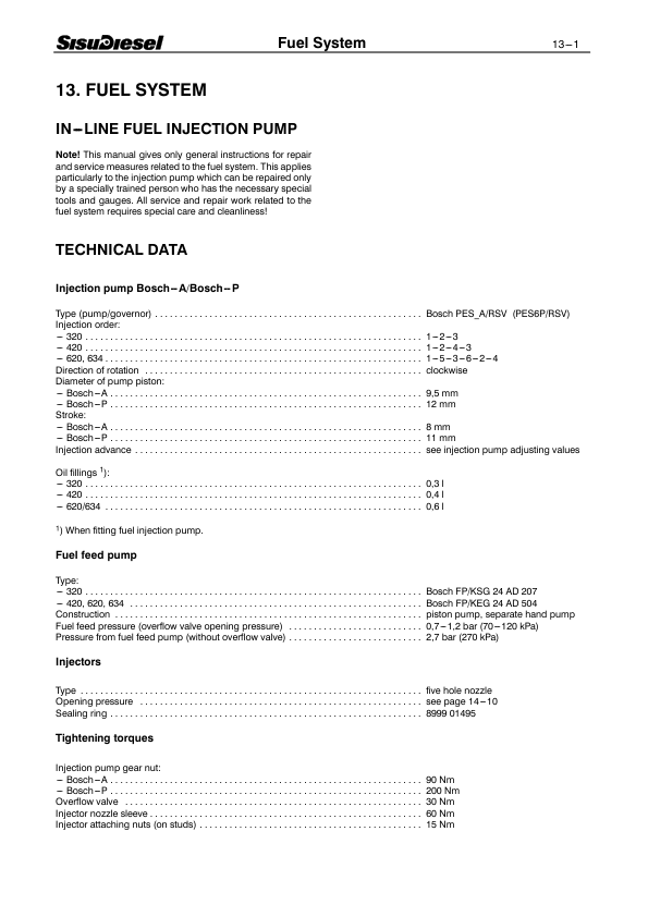 SisuDiesel 320 420 620 634 Engine Workshop Manual 9806/4550 - Image 13