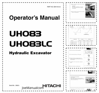 Hitachi UH083 UH083LC Excavator Operators Manual