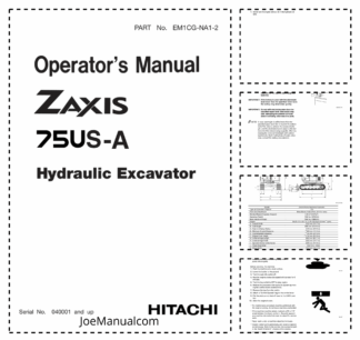 Hitachi Zaxis 75US-A Excavator Operators Manual