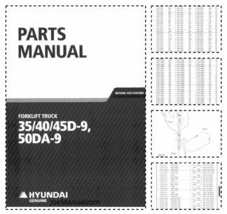Hyundai 35D 40D 45D 50DA 9 Forklift Parts Manual