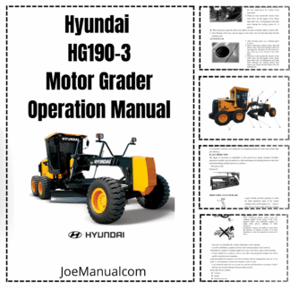 Hyundai HG190-3 Motor Grader Operation Maintenance Manual