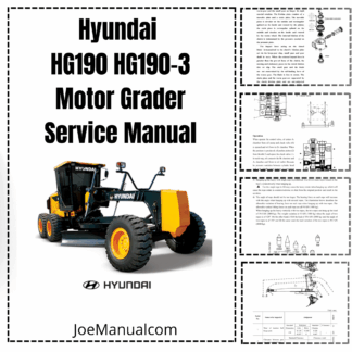 Hyundai HG190 HG190-3 Motor Grader Service Manual