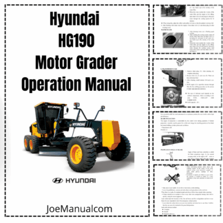 Hyundai HG190 Motor Grader Operation Maintenance Manual