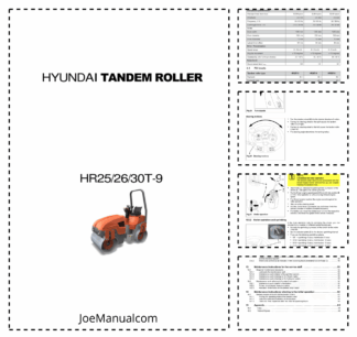 Hyundai HR25T-9 HR26T-9 HR30T-9 Tandem Roller Operation Manual