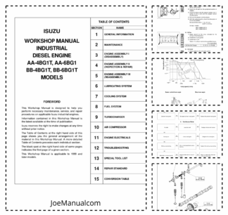 Isuzu AA 4BG1T AA 6BG1 BB 4BG1T BB 6BG1T Engine Workshop Manual 9806/2210