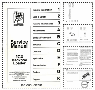 JCB 2CX 210 Backhoe Loader Service Manual 9803/7100