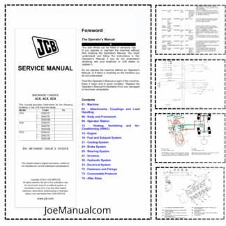 JCB 3CX 4CX 5CX Backhoe Loader Service Manual 9813/6950