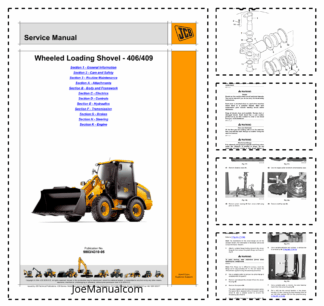 JCB 406 409 Wheeled Loading Shovel Service Manual 9803/4310
