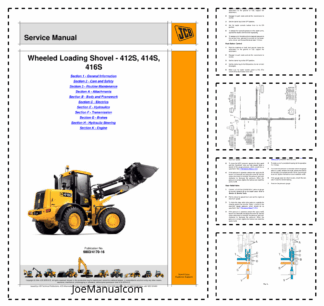JCB 412S 414S 416S Wheeled Loading Shovel Service Manual 9803/4170