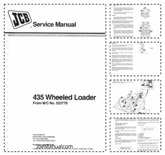 JCB 435 Wheeled Loader Service Manual 9803/4300