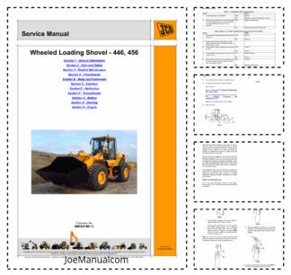 JCB 446 456 Wheeled Loading Shovel Service Manual 9803/4180