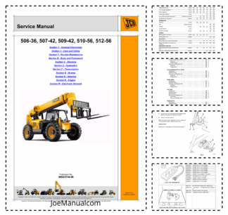 JCB 506-36 507-42 509-42 510-56 512-56 Telehandlers Service Manual 9803/3740-08