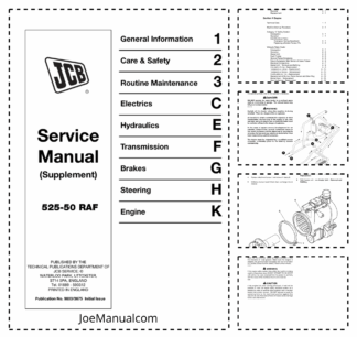 JCB 525-50RAF Loadall Service Manual Supplement 9803/3675