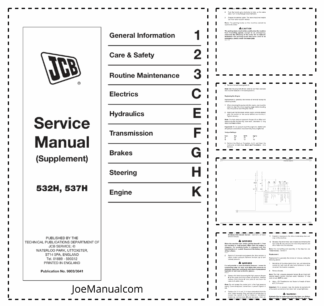 JCB 532H 537H Loadall Service Manual Supplement 9803/3641