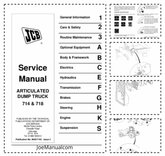 JCB 714 718 Articulated Dump Truck Service Manual 9803/7160
