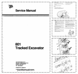 JCB 801 Excavator Service Manual 9803/3161