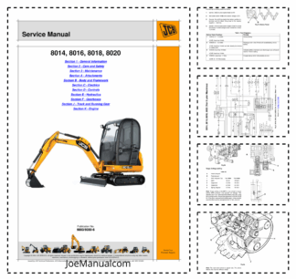JCB 8014 8016 8018 8020 Mini Excavator Service Manual 9803/9350