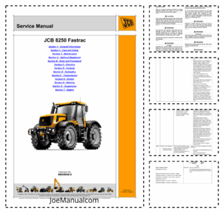 JCB 8250 Fastrack Tractor Service Manual 9803/8040-6