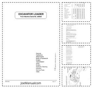 JCB Excavator Loader Service Manual 9803/3250