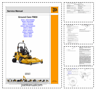 JCB FM30 Ground Care Mower Service Manual 9803/9830