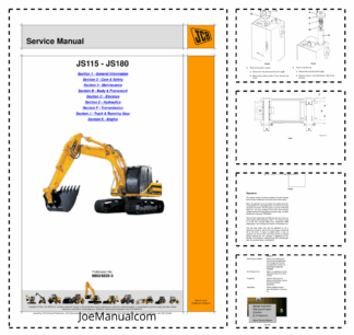 JCB JS115 JS180 Excavator Service Manual 9803/6520-03