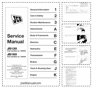 JCB JS130 JS160 Excavator Workshop Manual 9803/6410
