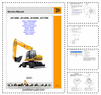 JCB JS130W 145W 160W 175W Excavators Service Manual 9803/6590-4