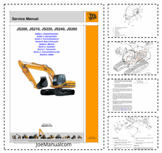 JCB JS200 JS210 JS220 JS240 JS260 Excavators Service Manual 9803/6510-03