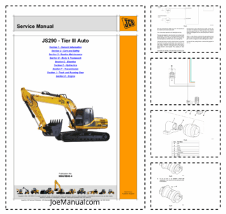 JCB JS290 Tier III Auto Excavator Service Manual 9803/9800