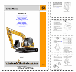 JCB JZ140 ZTS Excavator Service Manual 9803/6530-1