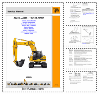 JCB JZ235 JZ255 Tier III Auto Excavator Service Manual 9803/6560-5