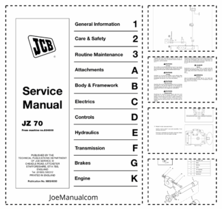 JCB JZ70 Tracked Excavator Service Manual 9803/6030