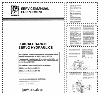 JCB Loadall Range Servo Hydraulic Service Manual 9803/3352