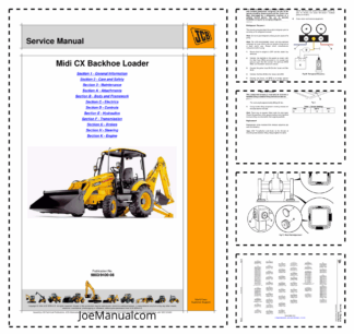 JCB Midi CX Backhoe Loader Service Manual 9803/9400