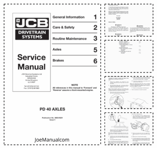 JCB PD40 Axle Service Manual 9803/9281
