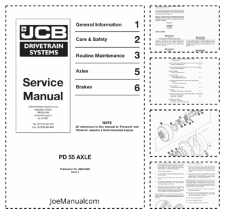 JCB PD55 Axle Service Manual 9803/9260