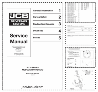 JCB PD70 Modular Drivehead Service Manual 9803/9285