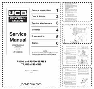 JCB PS700 PS750 Transmission Service Manual 9803/9040