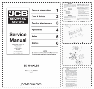 JCB SD 40 Axle Service Manual 9803/9210