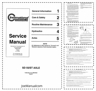 JCB SD 55ST Axle Service Manual 9803/9220