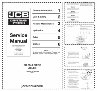JCB SD55 3 Piece Axle Service Manual 9803/9282