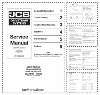 JCB SS500 TG150 Transmission Service Manual 9803/9060