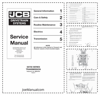 JCB SS700 Series Transmission Service Manual 9803/9070