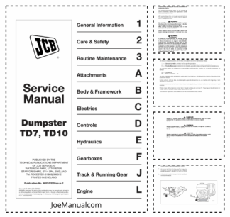 JCB TD7 TD10 Dumpster Service Manual 9803/9320