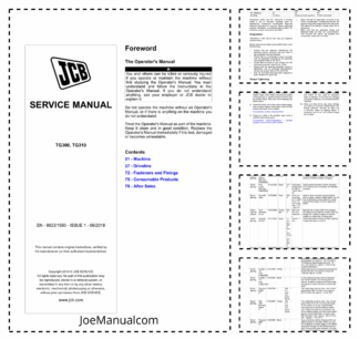 JCB TG300 TG310 Transfer Gearbox Service Manual 9823/1550
