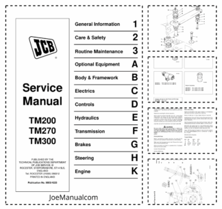JCB TM200 TM270 TM300 Telehandler Service Manual 9803/4225
