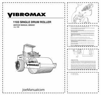 JCB Vibromax 1103 Single Drum Roller Service Manual 9803/9709
