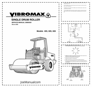 JCB Vibromax 405 605 606 Single Drum Roller Service Manual 9803/9708