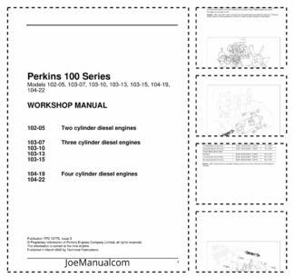 Perkins 100 Series 102 103 104 Engine Workshop Manual 9806/2100
