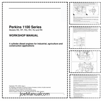 Perkins 1100 Series RE RF RG RH RJ RK Engine Workshop Manual 9806/2250